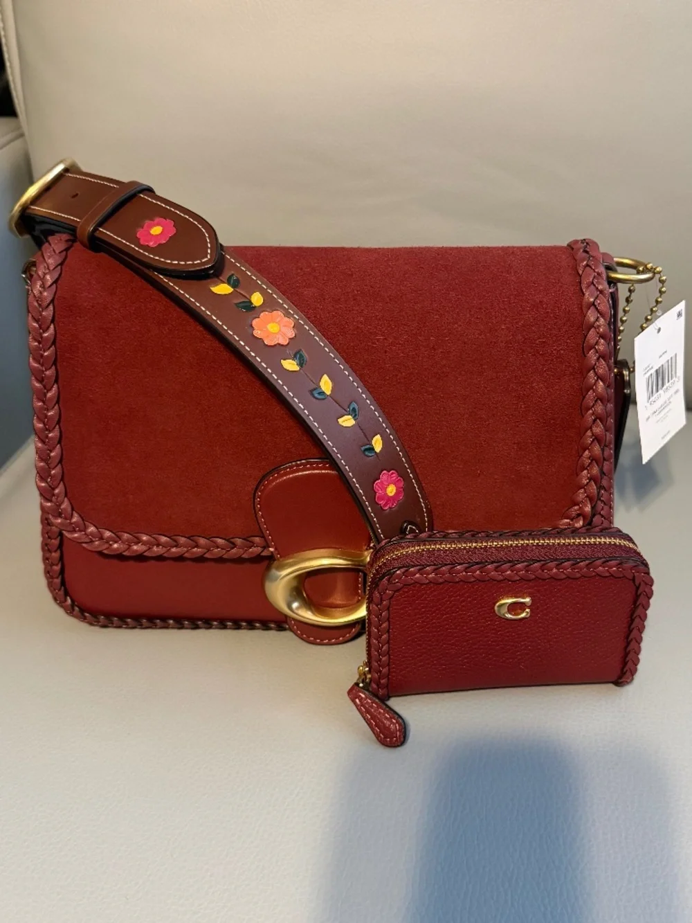 Coach Suede Soft Tabby and Wallet Braid Detail - Picture 1 of 16